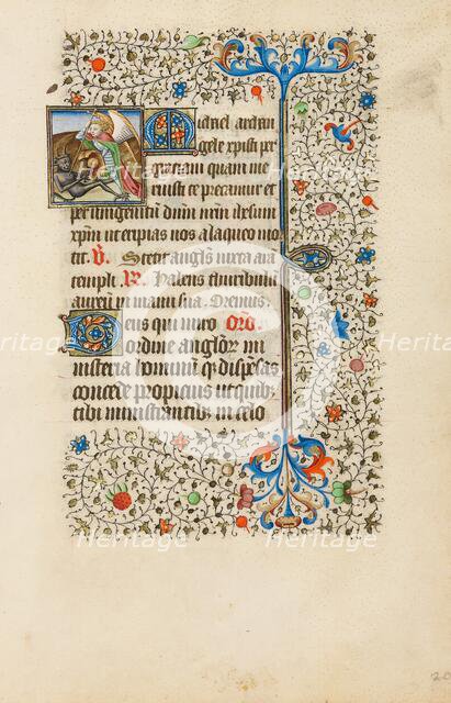 Saint Michael Battling the Devil; Book of Hours, about 1440-1450. Creator: Workshop of the Bedford Master.