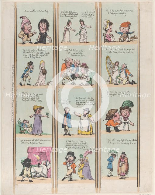 Grotesque Borders for Rooms & Halls, Plate 16, August 1, 1799., August 1, 1799. Creator: Thomas Rowlandson.