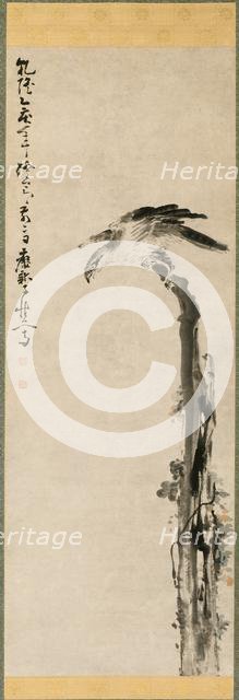 Eagle on a Tree Trunk, 1755. Creator: Huang Shen (Chinese, 1687-1772).