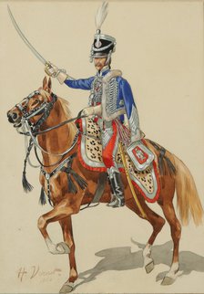 Russian Hussar Raising his Sabre.