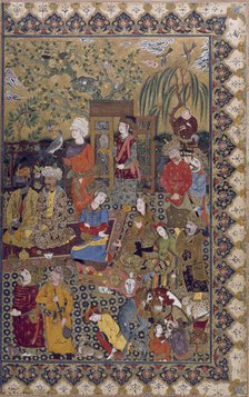 Single Leaf of Courtiers at a Reception of Shah `Abbas I, mid 11th century AH/AD 17th century. Creator: Unknown.