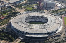 London Stadium, home of.West Ham Football Club, Stratford Marsh, London, 2021. Creator: Damian Grady.