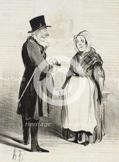 Le Médecin et la garde malade, 1840. Creator: Honore Daumier.