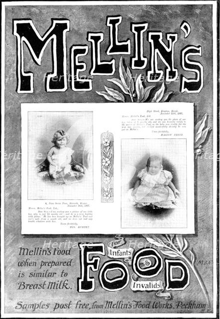 Advertisement for Mellin's Food for Infants & Invalids, 1898. Creator: Unknown.