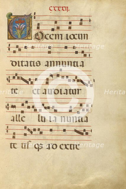 Decorated Initial V; Gradual, about 1460-1480. Creator: Unknown.