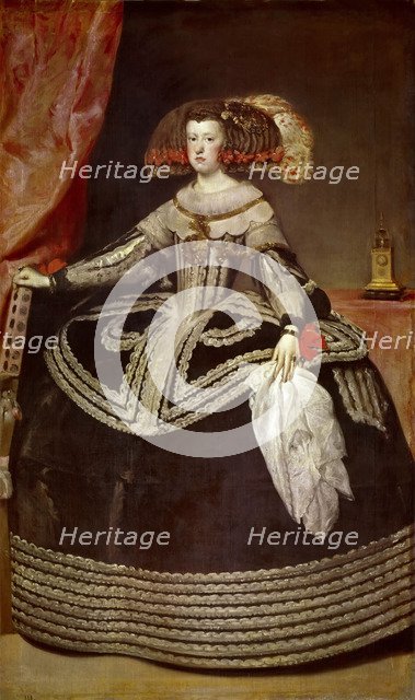 Portrait of Mariana of Austria (1634–1696). Artist: Velàzquez, Diego (1599-1660)