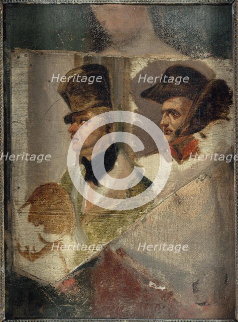 Études de têtes pour "La Barrière de Clichy - Défense de Paris, le 30 mars 1814", c1820. Creator: Emile Jean-Horace Vernet.