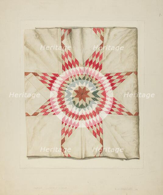 Hand Made Quilt, c. 1938. Creator: Wilford H. Shurtliff.