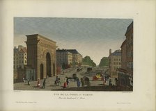 Vue de la Porte Saint-Martin, prise du boulevard Saint-Denis, 1817-1824. Creator: Courvoisier-Voisin, Henri (1757-1830).