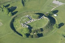 Remains of motte and bailey castle, Old Sarum, near Salisbury, Wiltshire, 2017. Creator: Damian Grady.