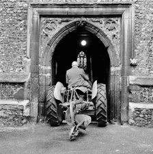 Tractor, St Etheldreda's church, Hatfield, Hertfordshire, 1960. Artist: John Gay