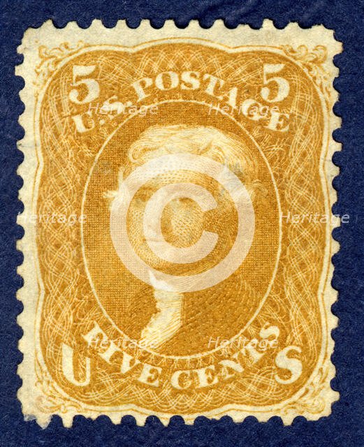 5c Jefferson single, 1861. Creator: National Bank Note Company.