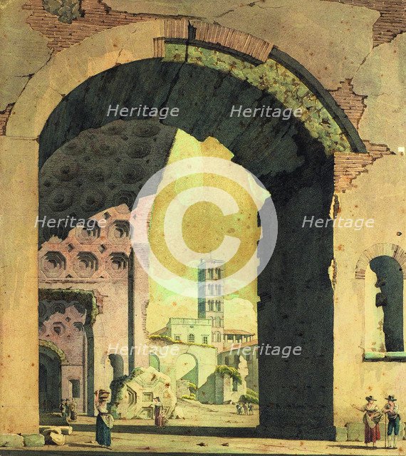 The Basilica of Maxentius and Constantine in the Roman Forum, c. 1824.