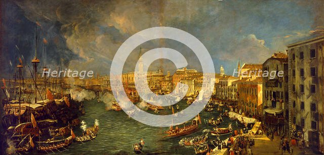 The departure of the Bucintoro, 1729. Creator: Stom, Antonio (1688-1734).