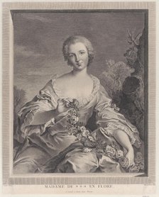 Portrait of Louise Henriette de Bourbon Conti as Flora, 1766-1805. Creator: François Voyez.