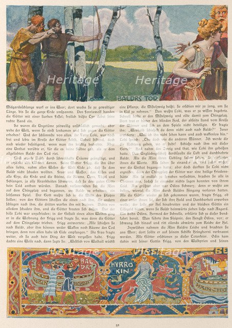 The Death of Baldr (Left site). From Valhalla: Gods of the Teutons, c. 1905.