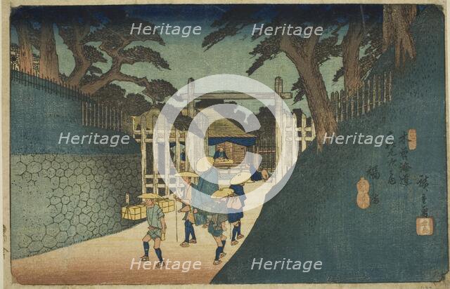 No. 38: Fukushima, from the series "Sixty-nine Stations of the Kisokaido (Kisokaido..., c. 1835/38. Creator: Ando Hiroshige.