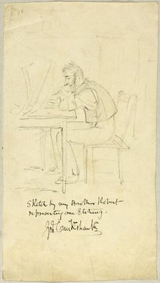 George Cruikshank Making an Etching, n.d. Creator: Isaac Robert Cruikshank.