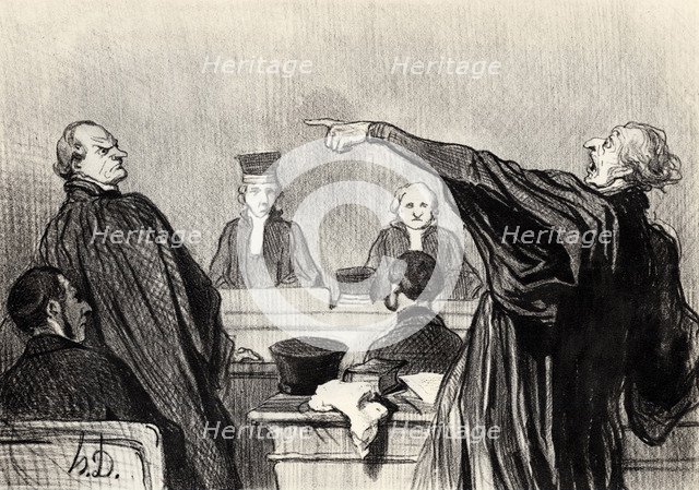 An advocate who is evidently fully convinced…, 1845.  Creator: Daumier, Honoré (1808-1879).