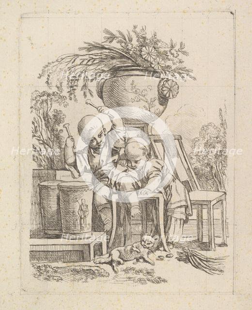 Two Children, One Playing the Drum. Creator: Louis Antoine Crozat, Baron de Thiers.