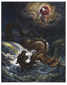The Destruction of Leviathan (after Gustave Doré), 1866. Creator: Pisan, Héliodore (1822-1890).