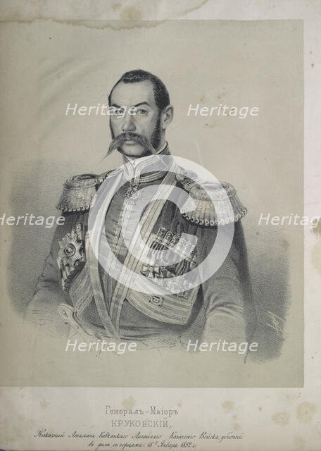 Felix Antonowitsch Krukowski (1804-1852), major general, ataman of the Caucasian line army. Creator: Timm, Wassili (George Wilhelm) (1820-1895).