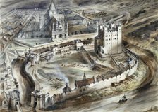 Rochester Castle, 15th century, (c1960s). Artist: Alan Ernest Sorrell.