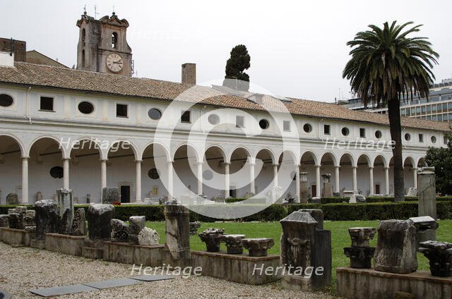 Patio, National Roman Museum (Baths of Diocletian), Rome, Italy, 2009.  Creator: LTL.