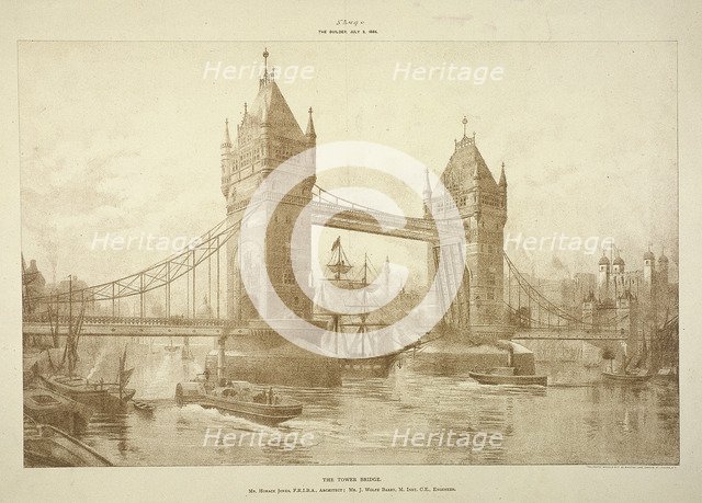 View of Tower Bridge, London, c1964. Artist: Anon