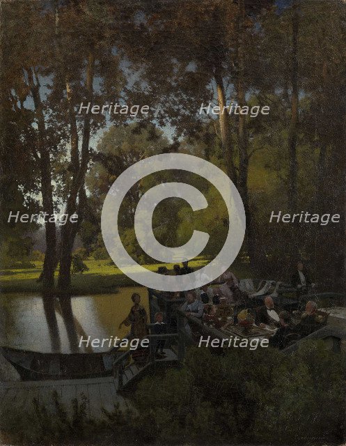 Luncheon in the Park. Artist: Sukhodolsky, Pyotr Alexandrovich (1835-1903)