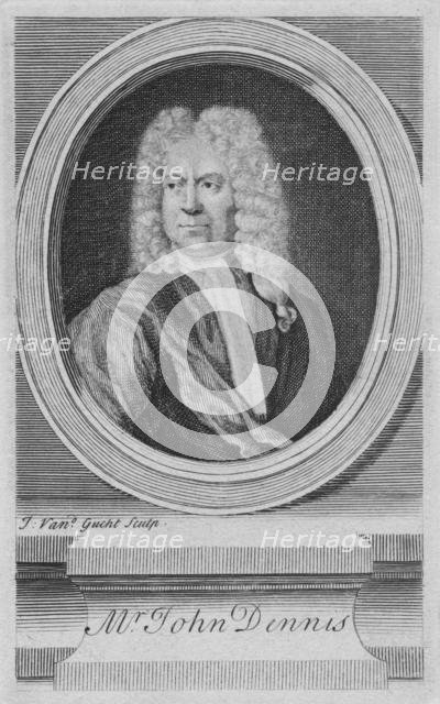 'Mr. John Dennis', c1734. Creator: John Vandergucht.