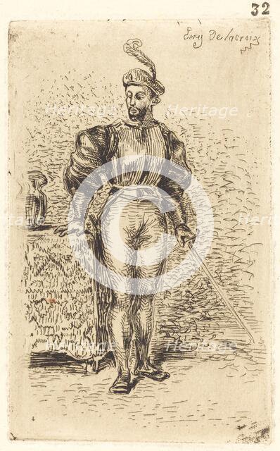A Man with Weapons (Un Homme d'armes), 1833. Creator: Eugene Delacroix.