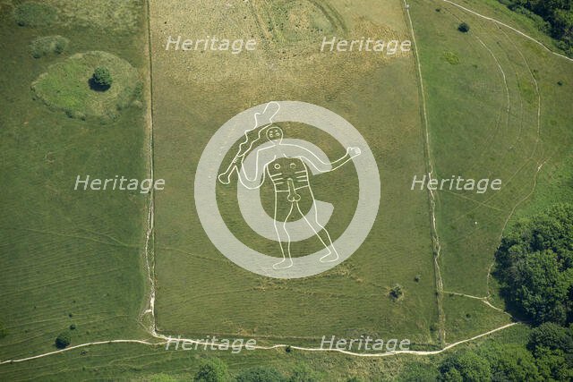 The Cerne Abbas Giant chalk hill figure, Dorset, 2023. Creator: Damian Grady.
