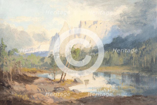 Lake Walfzgruben bei Oberbatzen, 1850-1880. Creator: Jan Nowopacký.