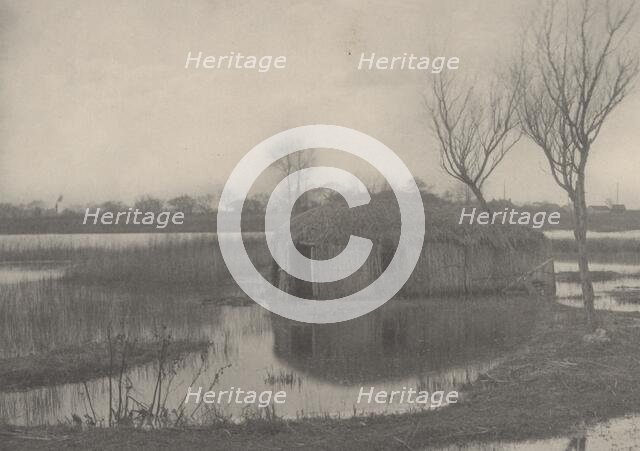 A Reed Boat-House, 1886. Creators: Dr Peter Henry Emerson, Thomas Frederick Goodall.