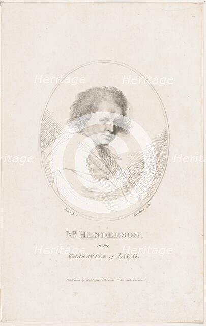 John Henderson, in the Character of Iago (Shakespeare's Othello), 1786. Creator: Francesco Bartolozzi.
