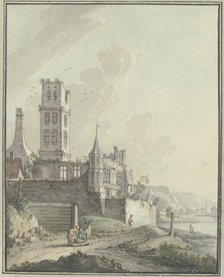 Castle ruins by the water. Creator: Johann Caspar Zehender.