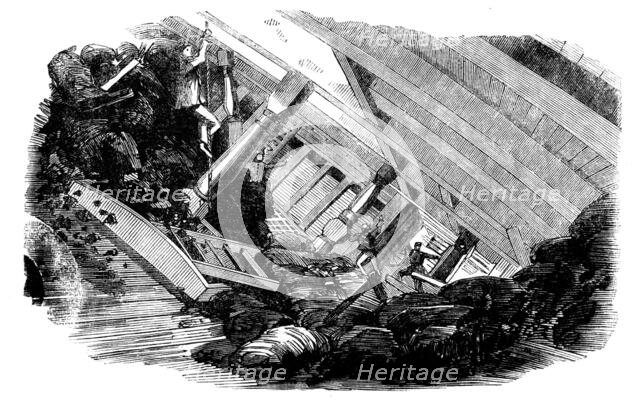 Laying the Atlantic Telegraph Cable - Breaking Adrift of the Coal on Board the "Agamemnon", 1858. Creator: Unknown.