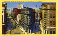 Market and Post Streets from Montgomery Street, San Francisco, California, USA, 1932. Artist: Unknown