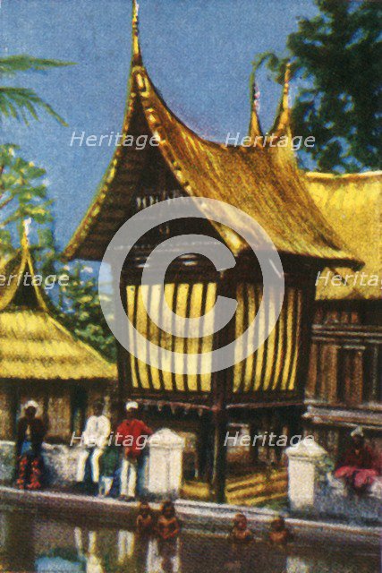 Traditional thatched rice barn, Padang, Sumatra, c1928.  Creator: Unknown.
