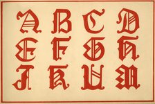 Alphabet, letters A-M, upper case. Artist: Unknown.