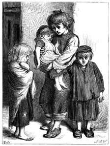 The Children of the Poor (Les Enfants Pauvres) - The Ragged Babes That Weep, c1875. Artist: T Cobb