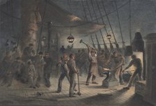 The Forge on Deck, Night of August 9th: Preparing the Iron Plating for Capstan, 1865-66. Creator: Robert Charles Dudley.