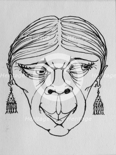 Grotesque face, 1952. Creator: Shirley Markham.