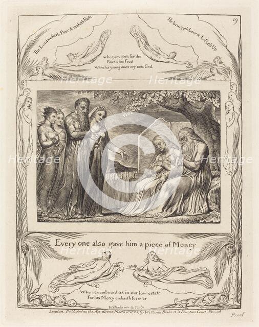 Job Accepting Charity, 1825. Creator: William Blake.