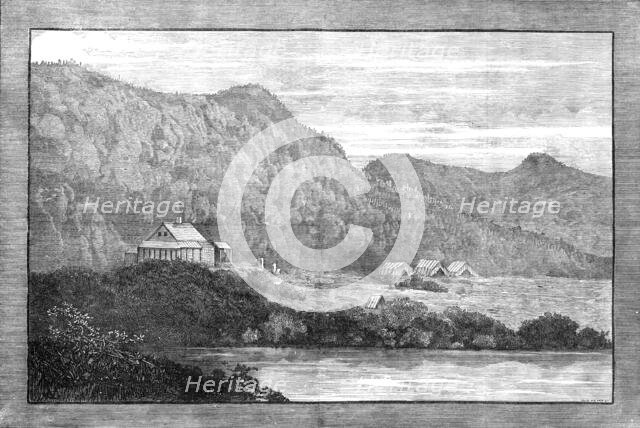 Scenes on the Cascapediac River, Lower Canada: wooden houses erected for Princess Louise..., 1881. Creator: W. G. Kemp.