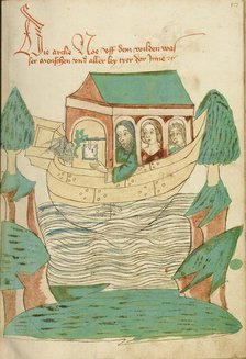 The Dove Returning to Noah's Ark; Barlaam und Josaphat, 1469. Creators: Hans Schilling, Diebolt Lauber.