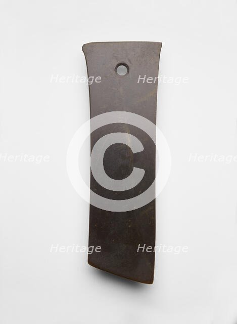 Forked blade (zhang ?), fragment, Late Neolithic period, ca. 3000-ca. 1700 BCE. Creator: Unknown.