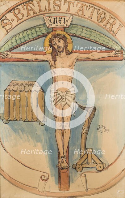 Paper for the Polychrome of St. Mary's Church - Archers' Emblem, 1889. Creator: Jan Matejko.