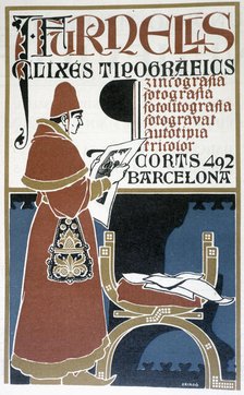 Advertising poster for the J. Furnells house of typography and engravings, 1912.  Creator: Triado i Mayol, José (1870 -1929).